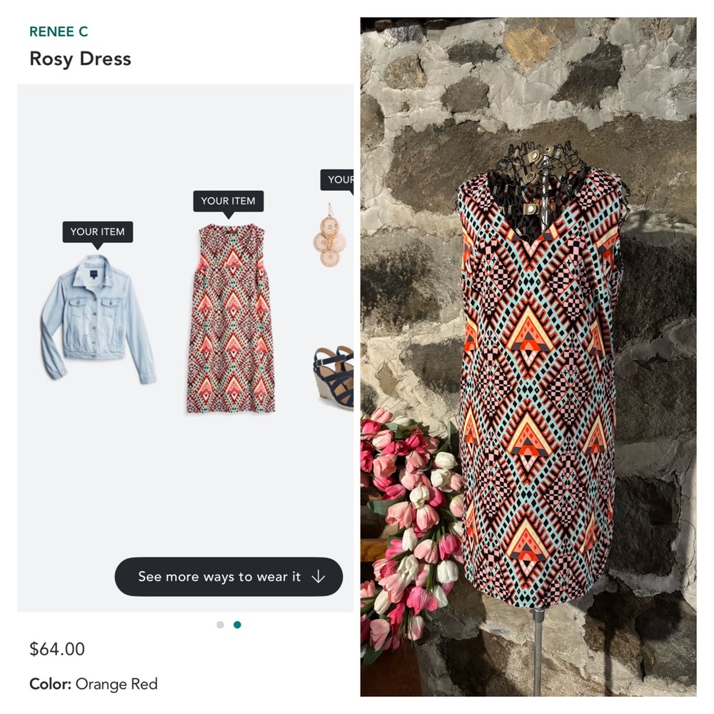 Renee C Rosy Dress - Small